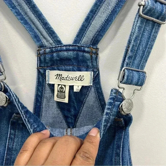 Madewell Adirondack Short Overalls in Delmar Wash Blue Size s - Picture 6 of 13